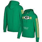 Green Bay Packers Mitchell & Ness Three Stripe Pullover Hoodie Green,baseball caps,new era cap wholesale,wholesale hats